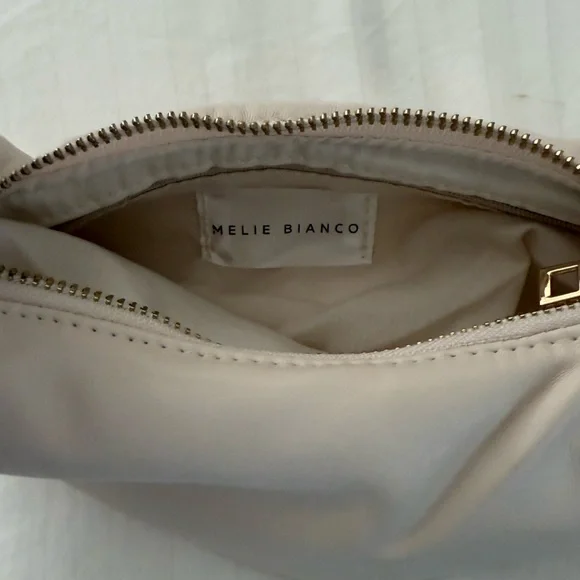 Melie Bianco Alexandra Cream Vegan Leather Top Handle Bag Small - Picture 6 of 9